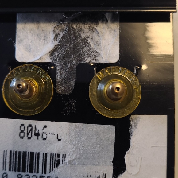 Napier vintage 80's pierced earrings enamel - Picture 3 of 8